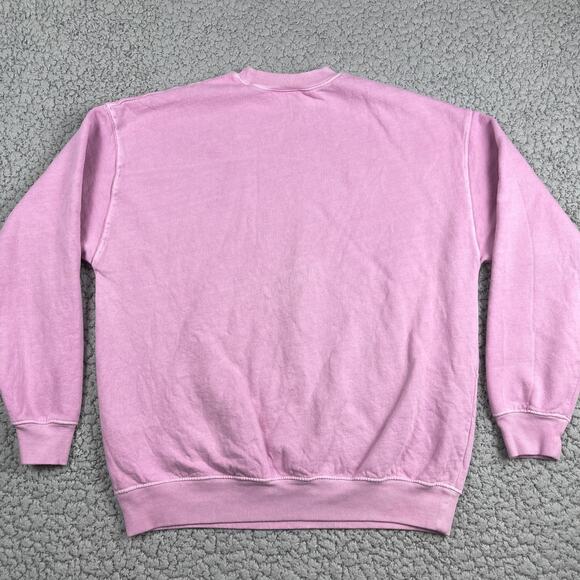Billabong Smiley Sweater Womens XS Pink Oversized Sun Washed Happy - Picture 7 of 8
